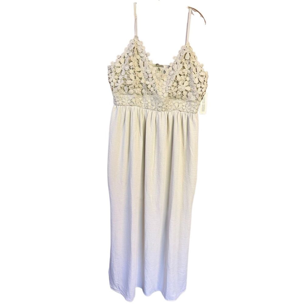 Derek Heart Maxi Beige  embroidered Camisole Dress Sz 2X NWT